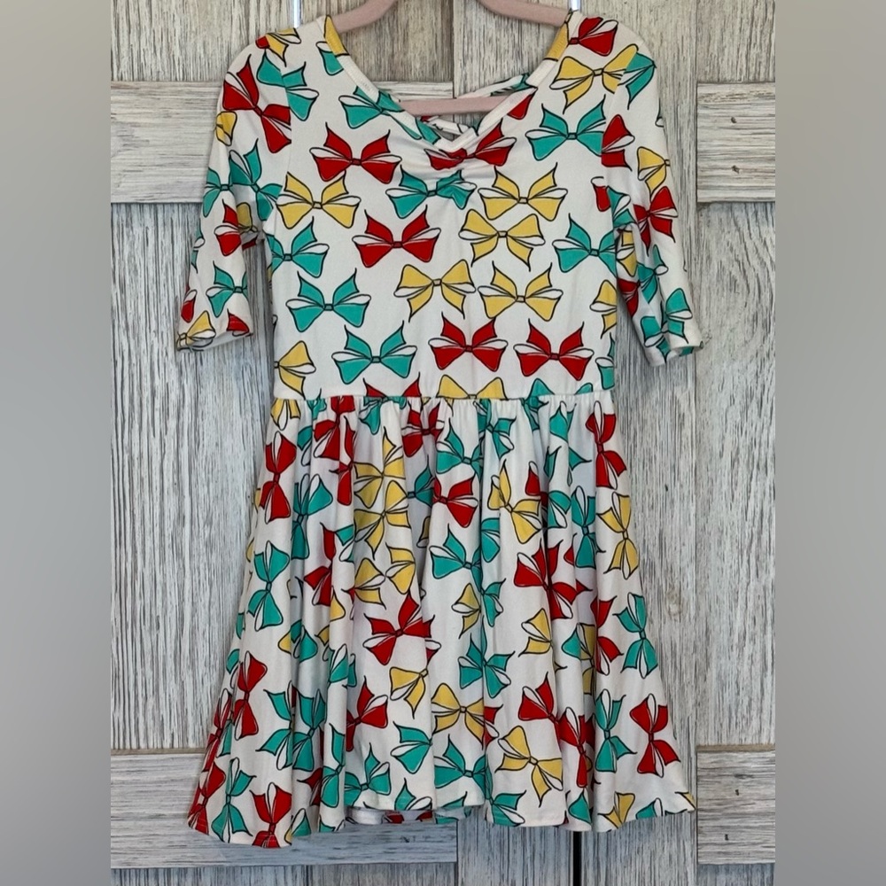 Dot Dot Smile Multicolor Bow Ballerina Dress Sz 3/4. NWT